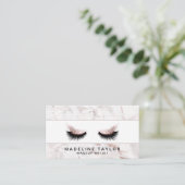 Makeup artist Long Lashes Glitzer Rose Gold Marmor Visitenkarte (Stehend Vorderseite)