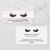 Makeup artist Long Lashes Glitzer Rose Gold Marmor Visitenkarte (Vorne/Hinten)