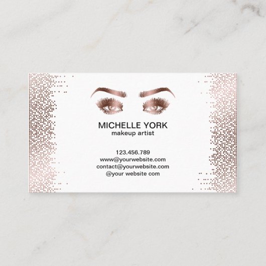 Makeup Artist Long Lashes Rose Visitenkarte (Rückseite)