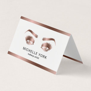 Makeup Artist Long Lashes Rose Visitenkarten