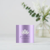 Makeup Artist Lotus Mandala Diamond Lila Kristall Quadratische Visitenkarte (Stehend Vorderseite)