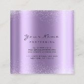 Makeup Artist Lotus Mandala Diamond Lila Violet Quadratische Visitenkarte (Rückseite)