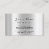 Makeup Artist Lotus Mandala Diamond Silver Crystas Visitenkarte (Rückseite)