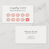 Makeup Artist Loyalty Card Chic Rose Gold Lips Treuekarte (Vorne/Hinten)