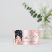 Makeup Artist Luxe Glitzer Rose Gold Eyelashes Visitenkarte (Stehend Vorderseite)