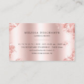 Makeup Artist Luxe Glitzer Rose Gold Eyelashes Visitenkarte (Rückseite)