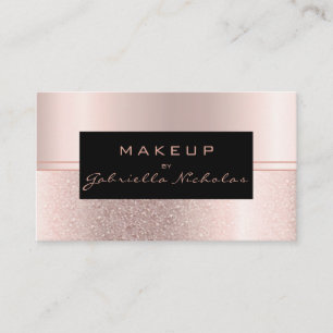 Makeup Artist Luxe Rose Gold Ombre Glitzer Visitenkarte