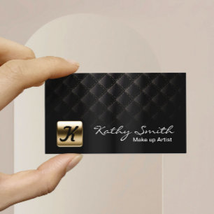 Makeup Artist Luxury Black & Gold Elegante Visitenkarte