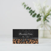 Makeup Artist Luxury Damask & Leopard Print Visitenkarte (Stehend Vorderseite)