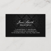 Makeup Artist Luxury Damask & Leopard Print Visitenkarte (Rückseite)