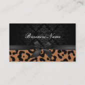 Makeup Artist Luxury Damask & Leopard Print Visitenkarte (Vorderseite)