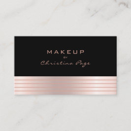 Makeup Artist Luxury Rose Gold Ombre & Black Visitenkarte