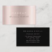 Makeup Artist Luxury Rose Gold Ombre Visitenkarte (Vorne/Hinten)