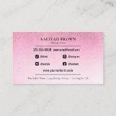 Makeup Artist Luxury Rose Red Glam Business Card Visitenkarte (Rückseite)