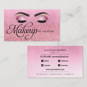 Makeup Artist Luxury Rose Red Glam Business Card Visitenkarte