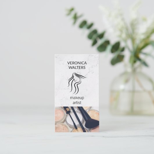 Makeup Artist | Makeup-Kit | Beautician Visitenkarte (Stehend Vorderseite)