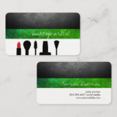 Makeup Artist / Makeup-Kit / Grün Visitenkarte (Vorne/Hinten)