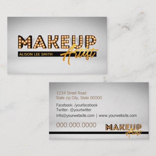 Makeup Artist Marquis Visitenkarte (Vorne/Hinten)