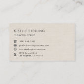 Makeup Artist Metallic Rose Gold Monogram Visitenkarte (Rückseite)