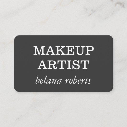 Makeup Artist Minimalistisch (grau / weiß) Visitenkarte (Vorderseite)