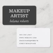 Makeup Artist Minimalistisch (grau / weiß) Visitenkarte (Vorne/Hinten)
