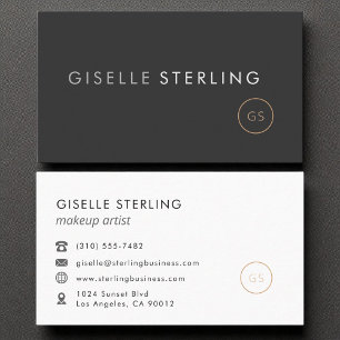 Makeup Artist Minimalistisch Luxury Black Visitenkarte
