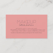 Makeup Artist Minimalistisch Pink Black Typografy Visitenkarte (Rückseite)