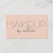 Makeup Artist Minimalistisch Pink Black Typografy Visitenkarte (Vorderseite)