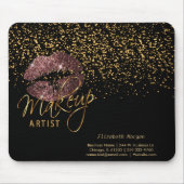 Makeup Artist mit Gold Confetti & Dark Rose Liften Mousepad (Vorne)