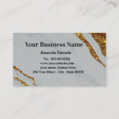 Makeup Artist mit goldtropfenden Lippen Marmor Bus Visitenkarte (Rückseite)