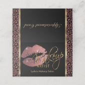 Makeup Artist mit Leopard & Rose Terminkarte (Außenseite Aufgefaltet)
