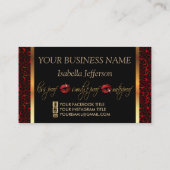 Makeup Artist mit Leopard & Roten Lippen Visitenkarte (Rückseite)