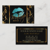 Makeup Artist mit Marble Gold Akzenten und Aquamar Visitenkarte (Vorne/Hinten)