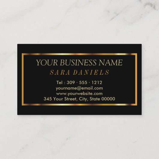 Makeup Artist mit Marble Gold Akzenten und Aquamar Visitenkarte (Rückseite)