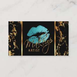 Makeup Artist mit Marble Gold Akzenten und Aquamar Visitenkarte