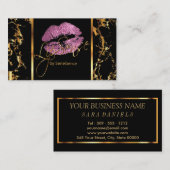 Makeup Artist mit Marble Gold & So Pink Lippen Visitenkarte (Vorne/Hinten)