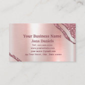 Makeup Artist mit Rose Gold Drilling Lippen Visitenkarte (Rückseite)