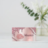 Makeup Artist mit Rose Gold Drilling Lippen Visitenkarte (Stehend Vorderseite)