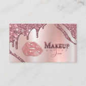 Makeup Artist mit Rose Gold Drilling Lippen Visitenkarte (Vorderseite)