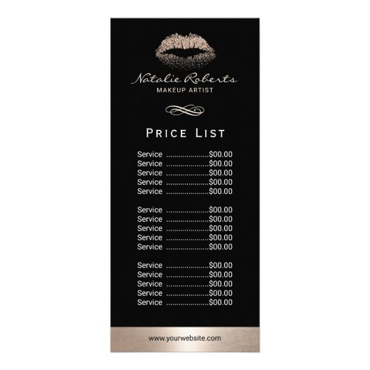 Makeup Artist Moder Gold Glitzer Werbekarte (Vorne)