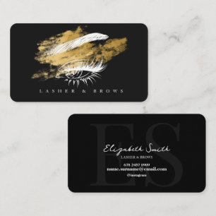 Makeup Artist Modern Black Gold Business Card Visitenkarte