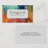 Makeup Artist Modern Colorful Diamond Pattern #16 Visitenkarte (Vorne/Hinten)