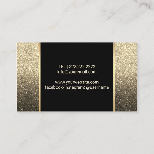 Makeup Artist Modern Driving Lips Gold Ombre Visitenkarte (Rückseite)