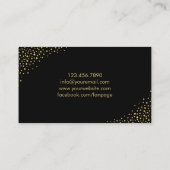 Makeup Artist Modern Gold Lips Chic Confetti Dots Visitenkarte (Rückseite)