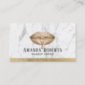Makeup Artist Modern Gold Tropfen Lippen Lift Weiß Visitenkarte (Vorderseite)