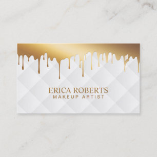 Makeup Artist Modern Gold Tropfen Luxus Salon Well Visitenkarte
