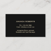 Makeup Artist Modern Gold Tropfens Black Glitzer Visitenkarte (Rückseite)