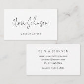 Makeup Artist Modern Hand Lettered Business Card Visitenkarte (Vorne/Hinten)