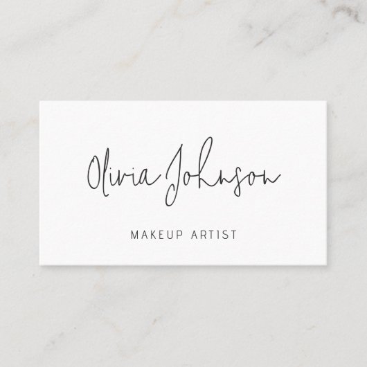 Makeup Artist Modern Hand Lettered Business Card Visitenkarte (Vorderseite)
