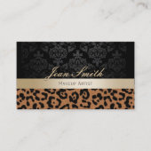 Makeup Artist Modern Leopard Print Gold Streifen Visitenkarte (Vorderseite)
